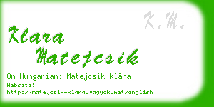 klara matejcsik business card