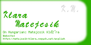 klara matejcsik business card
